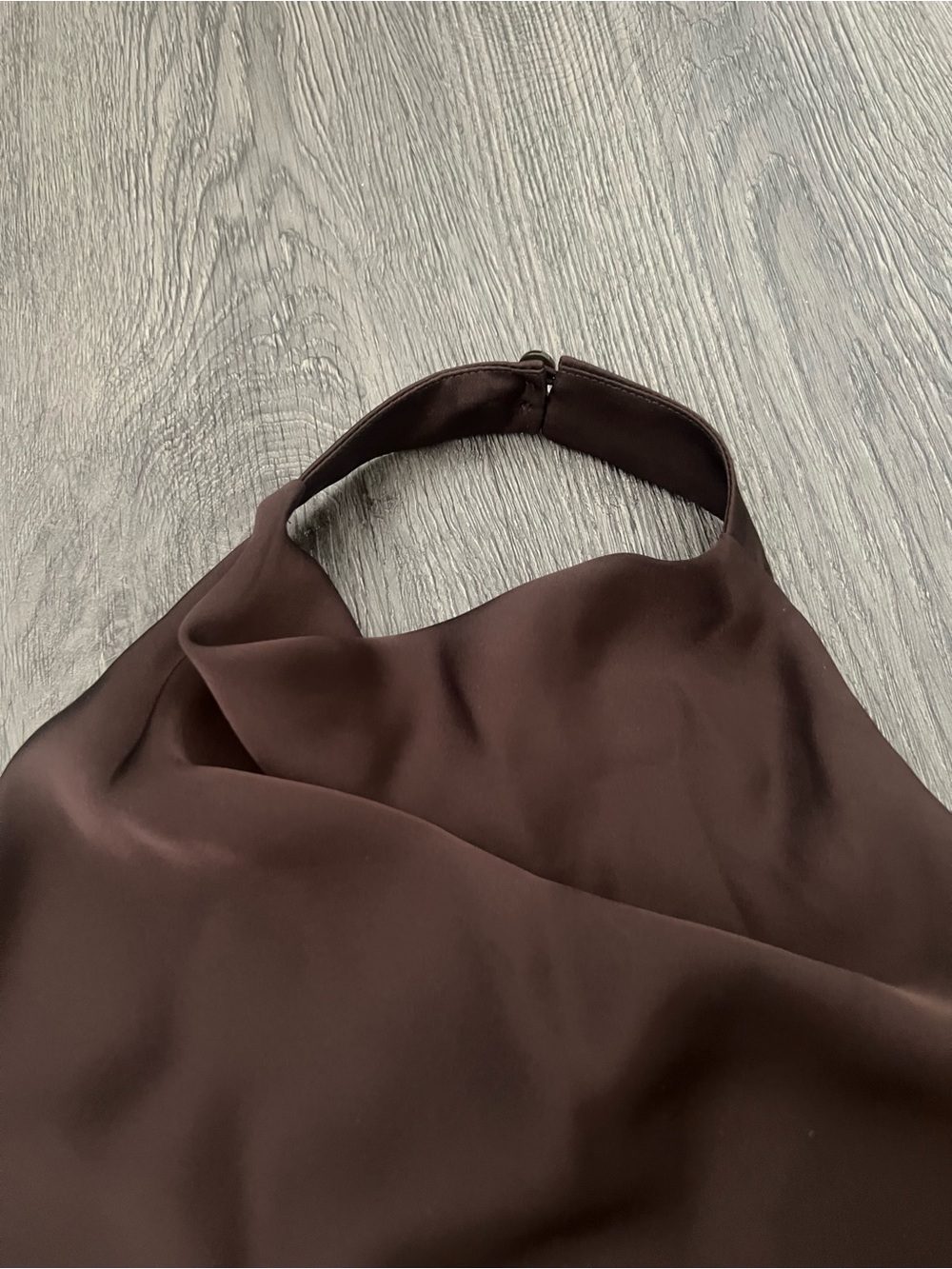 Babaton Backless Brown Satin Halter Dress - Picture 4 of 4